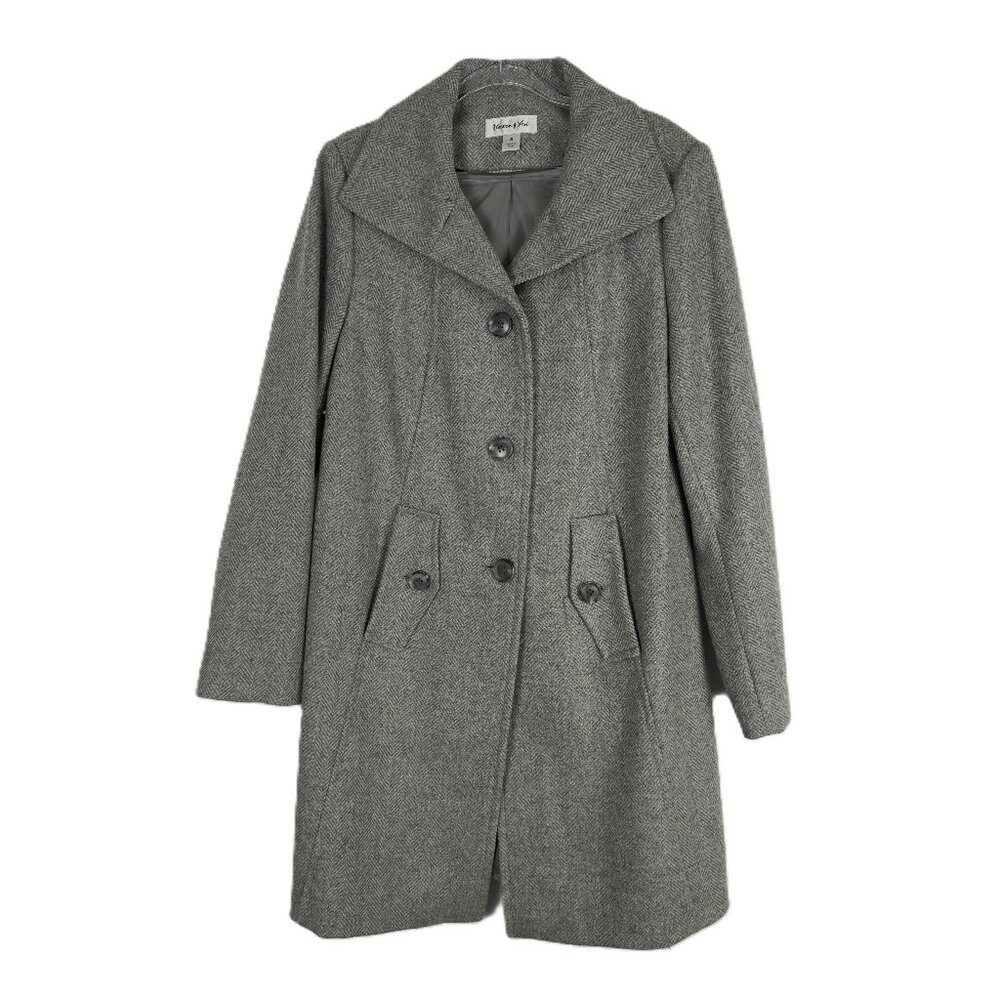 Preston and York - Vintage Gray Wool Blend Coat - Size 8
